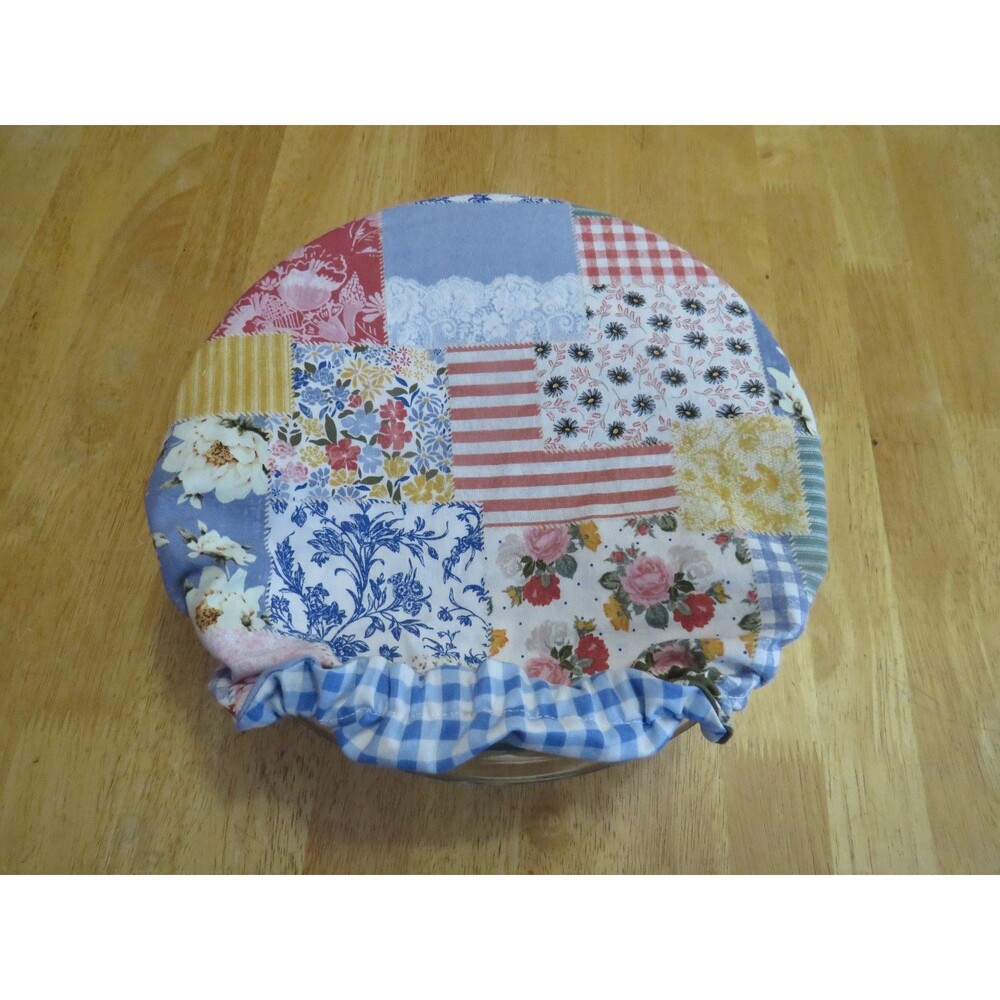 Kitchenaid Bowl Cover, Reversible Boho Patchwork and Blue Gingham Mixer Cover